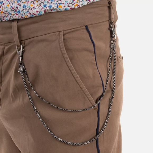 RRP €140 THE KOOPLES Trousers Size 46 / S Garment Dye Pleated Chain Cropped - Picture 7 of 13